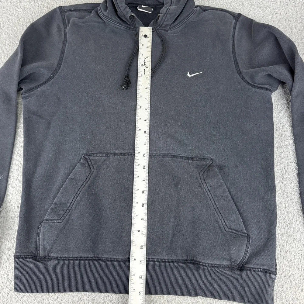Nike Hoodie Mens Medium Black Pullover Solid‎ Swoosh Logo Hooded Sweatshirt